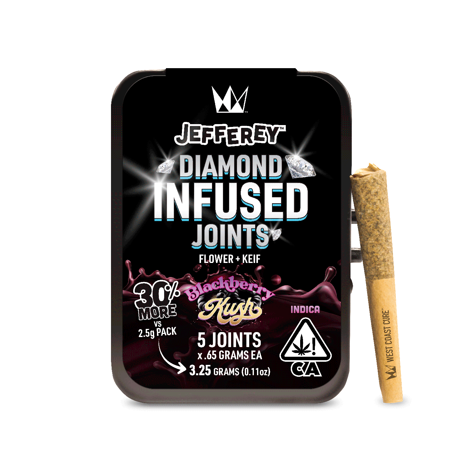 Blackberry Kush - Jefferey Infused Joint .65g 5 Pack